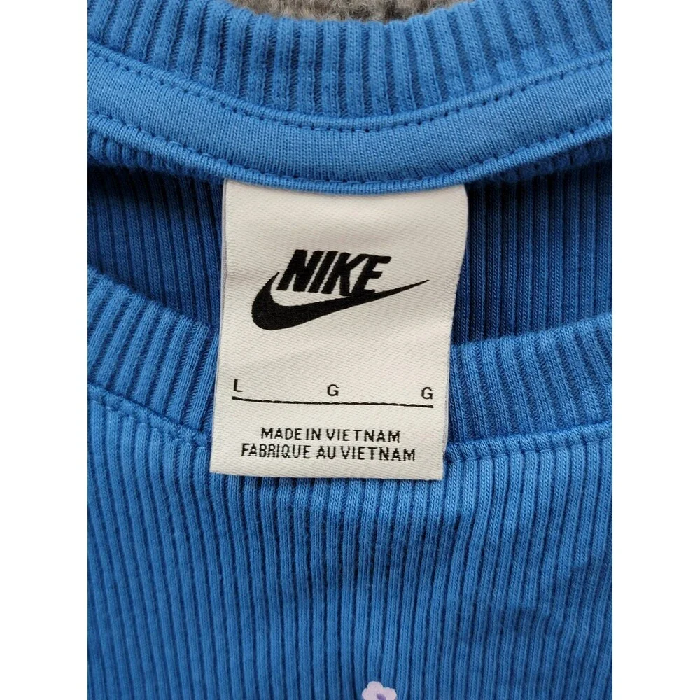 Nike Sportswear Essentials Ribbed Crop Tank Top Women's L Star Blue Pullover - Picture 10 of 15